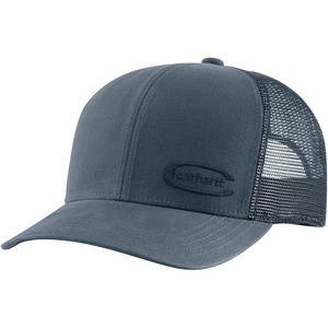 image:imageCarhartt Mens Canvas MeshBack Embossed CapIron Blue