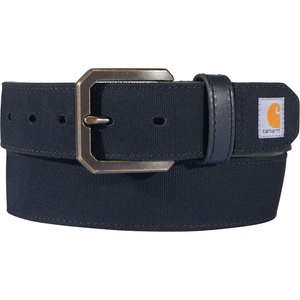 image:imageCarhartt Mens Casual Rugged Canvas Duck Belt WAntique Brass Buckle and Contrast Curdoroy BackingBlack