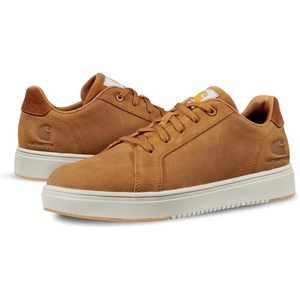 image:imageCarhartt Mens Detroit Leather Sneaker Work Shoe  Wide Toe Box Comfort Footbed and Midsole SlipResistant Outsole Fastdry Lining EH Rated Arch SupportBrown
