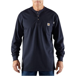 image:imageCarhartt Mens FR Force Dearborn Loose LS HenleyDark Navy