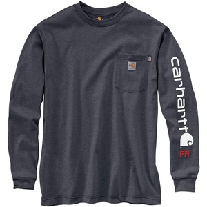 image:imageCarhartt Mens FR Force Irvine Loose LS Logo TShirtGranite Heather