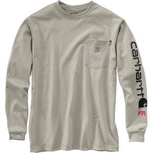 image:imageCarhartt Mens FR Force Irvine Loose LS Logo TShirtGreige