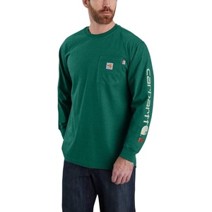 image:imageCarhartt Mens FR Force Irvine Loose LS Logo TShirtNorth Woods Heather