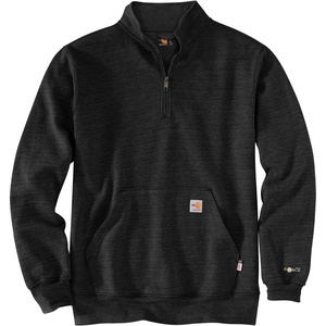image:imageCarhartt Mens FR Force Marquette 14 Zip SweatshirtBlack Heather