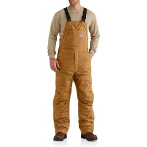 image:imageCarhartt Mens Flame Resistant Loose Fit Quick Duck Insulated Bib OverallCarhartt Brown