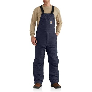 image:imageCarhartt Mens Flame Resistant Loose Fit Quick Duck Insulated Bib OverallDark Navy