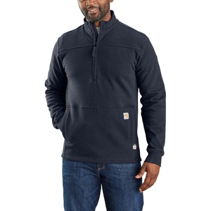 image:imageCarhartt Mens Flame Resistant Rain Defender Relaxed Fit Mock Neck Fleece PulloverNavy