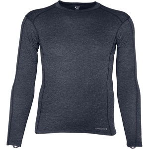 image:imageCarhartt Mens Force Midweight SyntheticMerino Wool Blend Base Layer Crewneck Pocket TopDeep Navy Heather