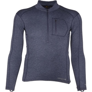 image:imageCarhartt Mens Force Midweight SyntheticMerino Wool Blend Base Layer QuarterZip Pocket TopNavy Heather