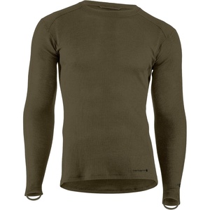 image:imageCarhartt Mens Force Midweight Waffle Base Layer Crewneck TopBurnt Olive
