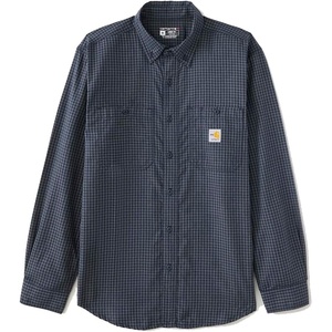 image:imageCarhartt Mens Fr Force Sun Defender Ls Plaid ShirtNavySteel
