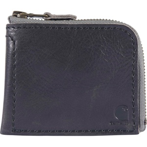 image:imageCarhartt Mens Full Grain Patina Leather Wallets Bifold and Front Pocket OptionsBlack Zipper
