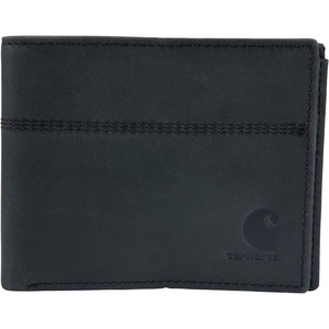 image:imageCarhartt Mens Full Grain Saddle Leather Wallets RFID Blocking Bifold Trifold and Front Pocket Options Gifts for MenBlack Bifold