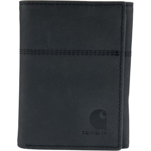 image:imageCarhartt Mens Full Grain Saddle Leather Wallets RFID Blocking Bifold Trifold and Front Pocket Options Gifts for MenBlack Trifold