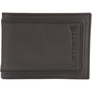 image:imageCarhartt Mens Leather Triple Stitch Wallet Durable FullGrain Leather Bifold Trifold amp Rodeo Styles Gifts for MenBlack Passcase