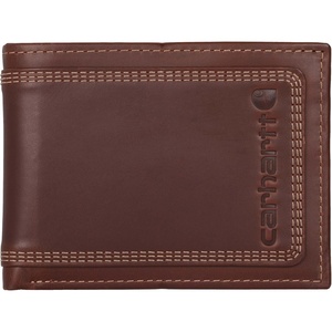 image:imageCarhartt Mens Leather Triple Stitch Wallet Durable FullGrain Leather Bifold Trifold amp Rodeo Styles Gifts for MenBrown Passcase
