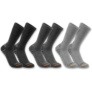 image:imageCarhartt Mens Midweight Syntheticcotton Blend Crew Sock 3 PackAssorted 01