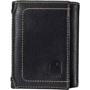 image:imageCarhartt Mens Pebble Leather Full Grain Leather Wallets Durable Design Multiple Card Slots Gifts for MenBlack Trifold