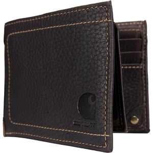 image:imageCarhartt Mens Pebble Leather Full Grain Leather Wallets Durable Design Multiple Card Slots Gifts for MenBrown Bifold