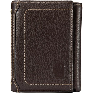 image:imageCarhartt Mens Pebble Leather Full Grain Leather Wallets Durable Design Multiple Card Slots Gifts for MenBrown Trifold