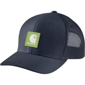 image:imageCarhartt Mens Rugged Flex Twill MeshBack Logo Patch CapDeep Smoke Blue