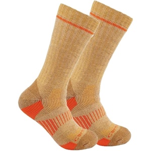 image:imageCarhartt Mens SB2072M Midweight SyntheticWool Blend Boot Sock 2PackKhaki