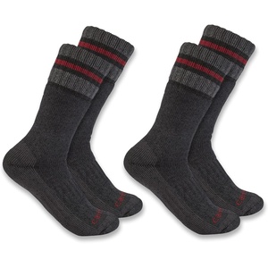 image:imageCarhartt Mens SB7742M Heavyweight SyntheticWool Blend Boot Sock 2PackBlack