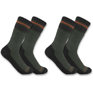image:imageCarhartt Mens SB7742M Heavyweight SyntheticWool Blend Boot Sock 2PackBurnt Olive