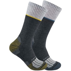 image:imageCarhartt Mens SC0012M Force Midweight Steel Toe Crew Sock 2PackAssorted 2 White