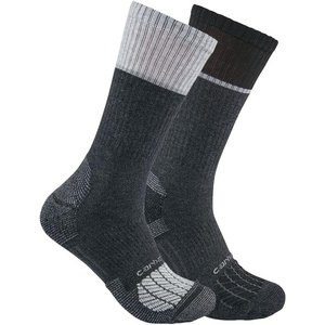 image:imageCarhartt Mens SC0012M Force Midweight Steel Toe Crew Sock 2PackAssorted 3 Grey