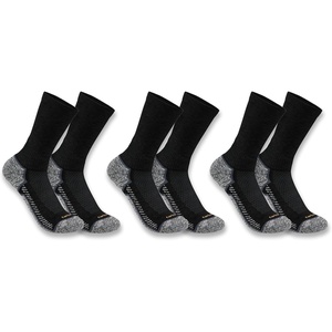 image:imageCarhartt Mens SC4223M Force Midweight Crew Sock 3 PackBlack