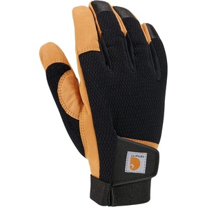 image:imageCarhartt Mens Synthetic Leather High Dexterity Touch Sensitive Secure Cuff GloveBlack Barley