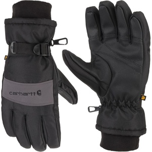 image:imageCarhartt Mens Waterproof Insulated Knit Cuff GloveBlackGrey