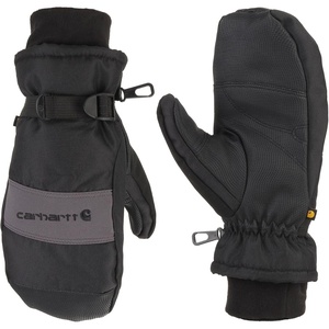 image:imageCarhartt Mens Waterproof Insulated Knit Cuff MittenBlackGrey