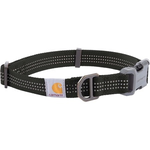 image:imageCarhartt Nylon Dog Collar Black M  Webbing Fully Adjustable with Durable Side Release Buckle and Reflective StitchingBlack