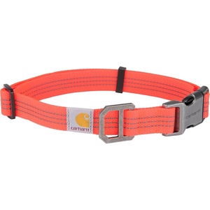 image:imageCarhartt Nylon Dog Collar Black M  Webbing Fully Adjustable with Durable Side Release Buckle and Reflective StitchingCoral Glow