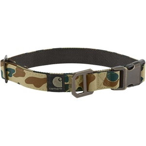 image:imageCarhartt Nylon Duck Blanket Stripe Dog Collar BrownStripe M  Pet Fully Adjustable Webbing Collars for Dogs Reflective Stitching for Visibility50th Anniversary Camo