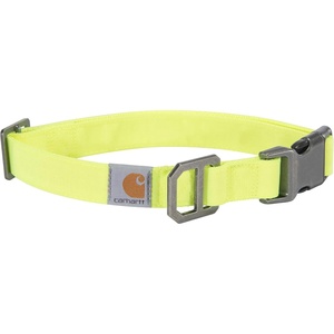 image:imageCarhartt Nylon Duck Blanket Stripe Dog Collar BrownStripe M  Pet Fully Adjustable Webbing Collars for Dogs Reflective Stitching for VisibilityBrite Lime Nylon Canvas  Webbing