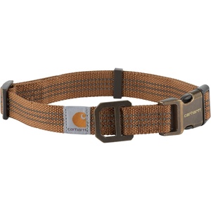 image:imageCarhartt Nylon Duck Blanket Stripe Dog Collar BrownStripe M  Pet Fully Adjustable Webbing Collars for Dogs Reflective Stitching for VisibilityCarhartt Brown Nylon Webbing