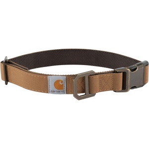 image:imageCarhartt Nylon Duck Blanket Stripe Dog Collar BrownStripe M  Pet Fully Adjustable Webbing Collars for Dogs Reflective Stitching for VisibilityCarhartt Brown Nylon Canvas  Webbing