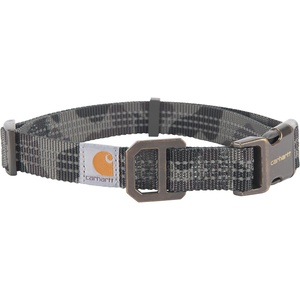 image:imageCarhartt Nylon Duck Blanket Stripe Dog Collar BrownStripe M  Pet Fully Adjustable Webbing Collars for Dogs Reflective Stitching for VisibilityDuck Camo Tarmac Nylon Webbing