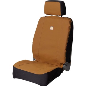 image:imageCarhartt Nylon Duck Universal Front Seat Cover Bluestone  700D Canvas Fitted Bucket Durable Seat Protection with Rain Defender CharcoalCarhartt Brown