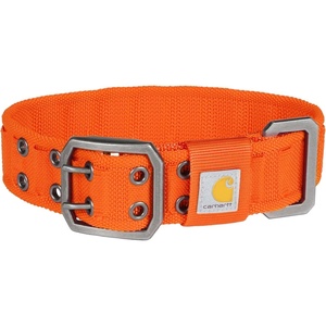 image:imageCarhartt Pet Fully Adjustable Wide Webbing Collar for Dogs Heavy Duty Nylon for Walking amp Training Black MediumBlaze Orange