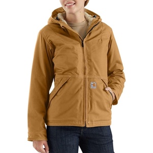image:imageCarhartt Womens FlameResistant Full Swing Quick Duck SherpaLined JacketCarhartt Brown