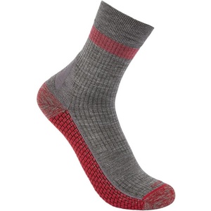 image:imageCarhartt Womens Force Grid Midweight SyntheticMerino Wool Blend Short Crew SockHeather Grey