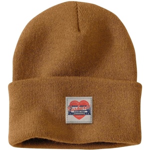 image:imageCarhartt Womens Knit Heart Patch BeanieCarhartt Brown
