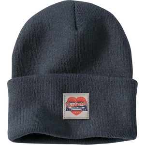 image:imageCarhartt Womens Knit Heart Patch BeanieDeep Smoke Blue
