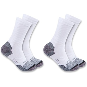 image:imageCarhartt Womens SC0812W Force Midweight Synthetic Blend Steel Toe Crew Sock 2 PackWhite