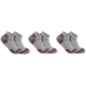 image:imageCarhartt Womens SL2623W Midweight Cotton Blend Low Cut Sock 3 PackGrey