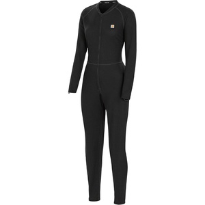 image:imageCarhartt Womens UM0192W Womens Midweight Cotton Blend Waffle Zip Front UnionBlack